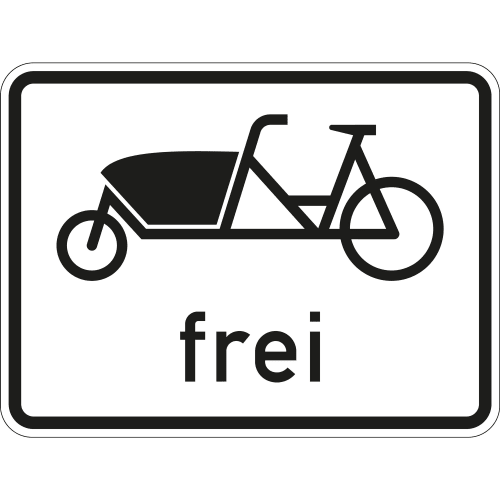 Verkehrszeichen VZ 1022-17 Lastenfahrräder frei Fahrräder zum Transport von Gütern oder Personen