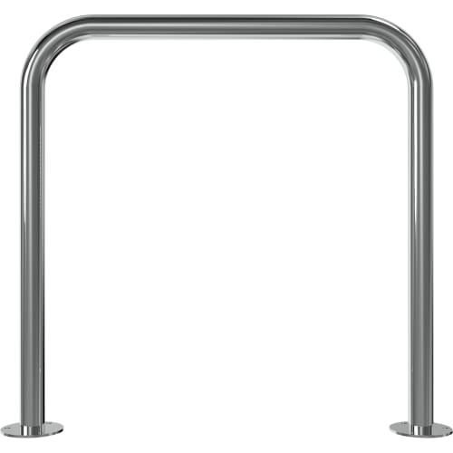 Anlehnbügel aus Edelstahl mit wahlweisem Querholm, Rohrdurchmesser 48 mm, glänzend