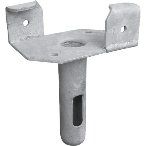 Haltekopf aus Metall für Schalungsstützen mit Befestigungslöchern