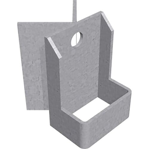 Einhängeschuh aus Metall für Gebäudeecken mit Loch zur Befestigung