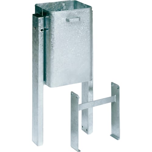 Abfallsammler AG 08 aus verzinktem Stahl mit und ohne Dach, robuster Müllbehälter für den Außenbereich