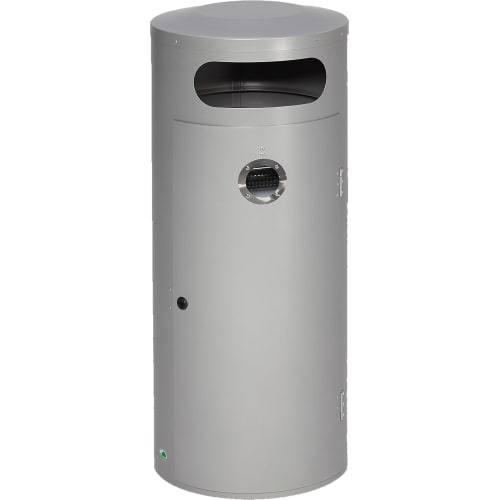 Abfallsammler KS 70 / KS 90 grauer runder Abfalleimer mit Aschenbecher