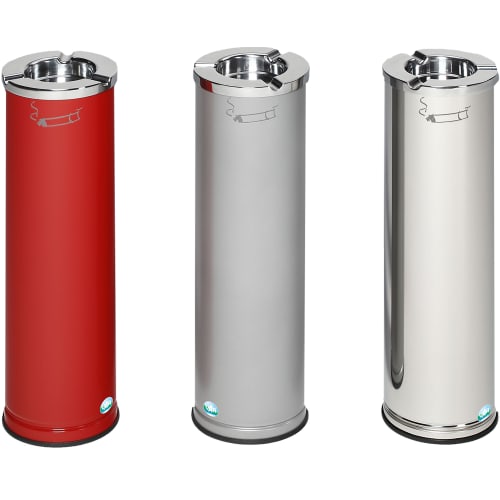 Ascher D 20 Stehender Aschenbecher in rot, grau und silber mit Zigarettensymbol