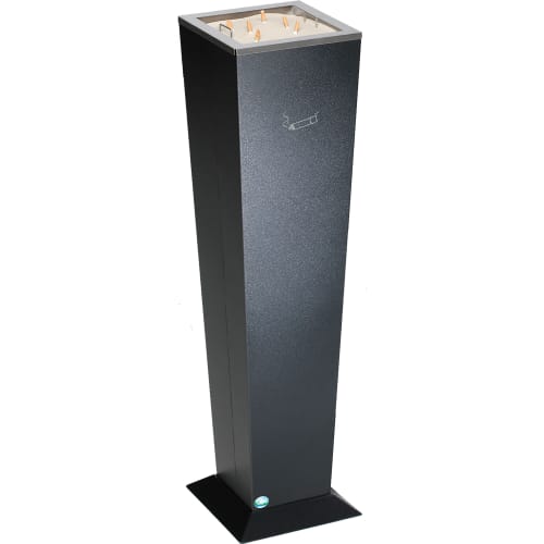 Ascher H 110 schwarzer Standaschenbecher mit Sandfüllung und Zigarettensymbol