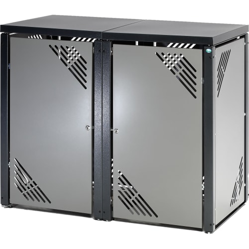 Ergänzungselement Müllbehälterschrank MBSE 3 MBSE 4 MBSE 7 MBSE 8 aus Metall mit Lüftungsschlitzen