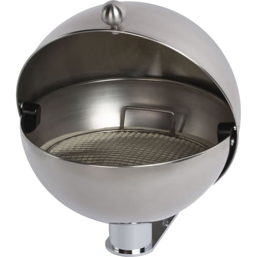 Kugel-Ascher WH 240 aus Edelstahl mit halbrunder Form und integriertem Aschenbecher