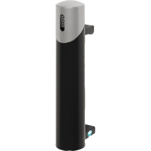 Wandascher SG 65 schwarzer Wandaschenbecher mit silberner Abdeckung