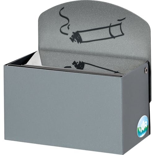 Wandascher WH 9 aus Metall mit Schild und Zigarettensymbol