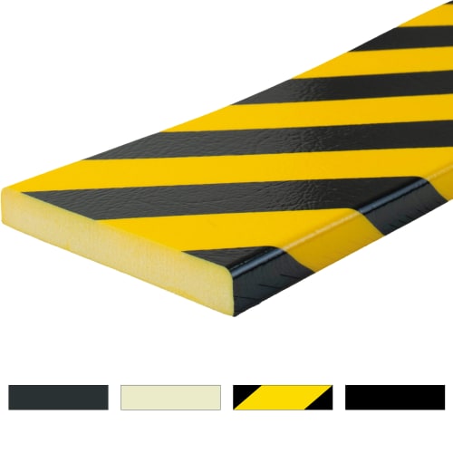 Flächenschutzprofil Knuffi Giant selbstklebend mit gelb-schwarzen Warnstreifen