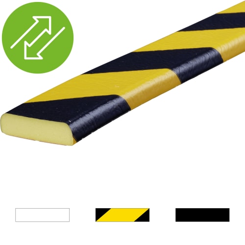 Eckschutzprofil Knuffi Removable Typ F selbstklebend schwarz-gelb gestreift