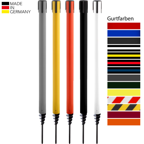Gurtabsperrpfosten SPIKE GLA 24 in verschiedenen Farben mit Erdspieß, Made in Germany