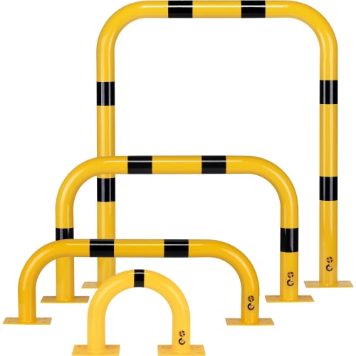 Gelber Rammschutzbügel B&S BASIC PRO mit schwarzen Streifen in verschiedenen Größen