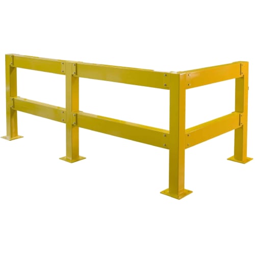 Gelbes Sicherheitsgeländer PROFI aus Metall mit stabiler Konstruktion