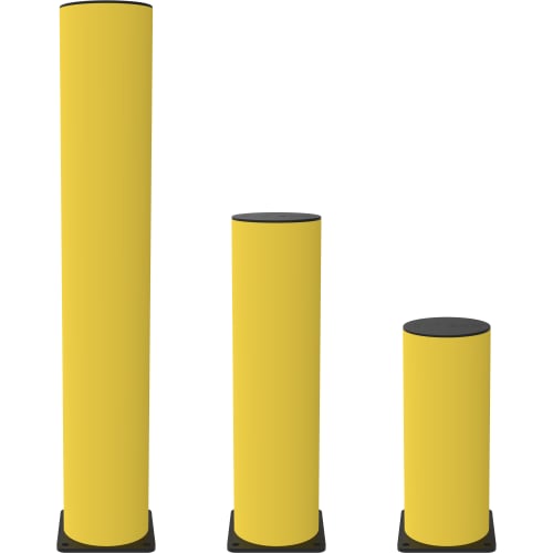 d-flexx® Flexibler Poller Bravo in drei verschiedenen Höhen, gelb mit schwarzer Basis