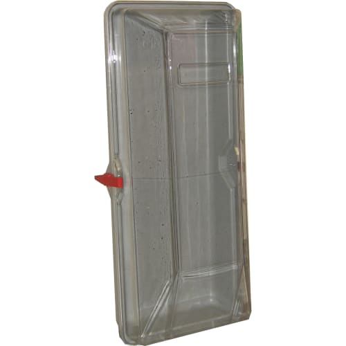 Feuerlöscher-Schutzhaube OLD SCHOOL transparent für 4 bis 12 kg Feuerlöscher mit rotem Verschluss