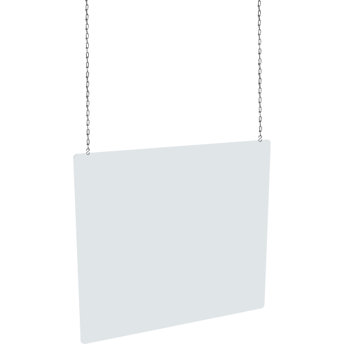 Hygieneschutzscheibe Spuckschutz zur Abhängung mit Ketten