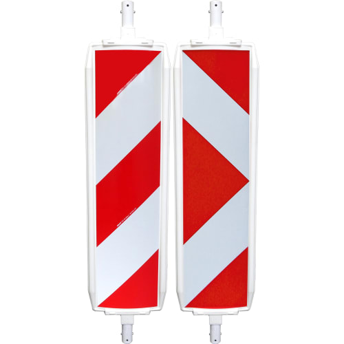 BASt Wendebake Typ Nox mit rot-weißen diagonalen Warnstreifen, Verkehrssicherheitsgerät