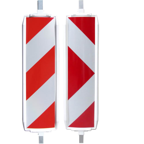 Kunststoff-Sicherheitsbake LIGHT Typ 40A mit durchgehendem Aluminium-Stützrohr, rot-weiße Warnmarkierung