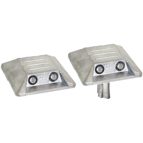 Markierungsnagel aus Aluminium 100 x 100 mm mit zwei Reflektoren