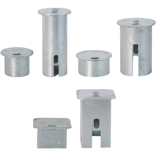 Abdeckstopfen für Rohrpfosten aus Metall in verschiedenen Größen und Formen