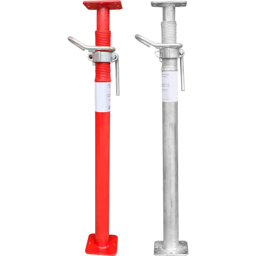 Grabensprieße Kanalstrebe Klasse B und D in rot und verzinktem Stahl, verstellbare Stützen für Baugruben und Kanäle