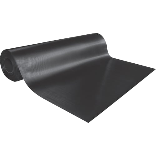 Feinriefenmatte Gummimatte YOGA LINE OIL in Rollenware, schwarze gerillte Gummimatte