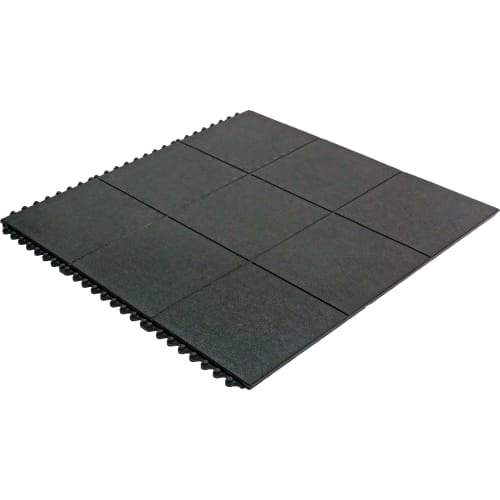 Antirutschmatte Arbeitsplatzmatte YOGA SOLID BASIC mit geschlossener Oberfläche in schwarz, quadratische Module mit Verbindungselementen