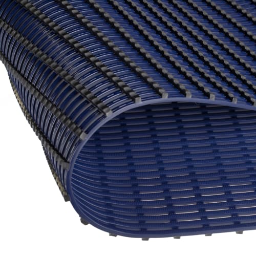 Blaue Gittermatte YOGA SPA ULTRA mit Kreuz-Quer-Ablauf in Rollenware, Nahaufnahme
