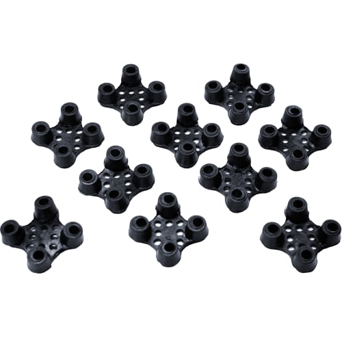 10x schwarze Verbindungselemente für Schmutzfangmatte EAZYCARE SCRUB, sternförmig mit Löchern