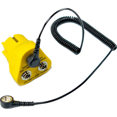 Ableitkabel für antistatische Noppenmatte und Arbeitsplatzmatte YOGA ERGO FUSION YOGA ERGO STAT gelb mit Spiralkabel