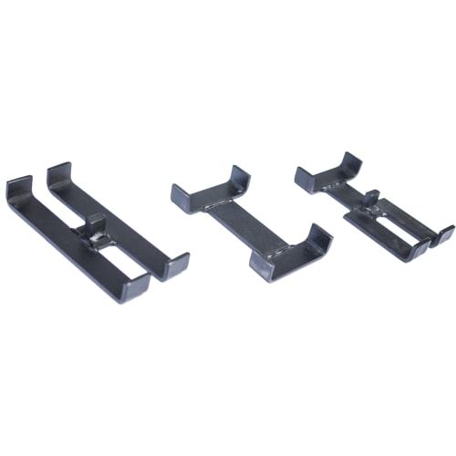 Schwarze Verbindungskralle für Yoga Holzrost, drei Metallteile zur Befestigung