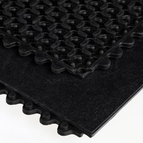 Arbeitsschutzmatte YOGA SOLID SPARK schwarz mit rutschhemmender Oberfläche für Industrie