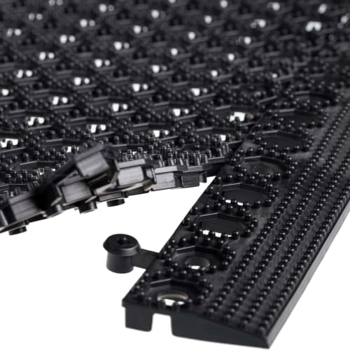 Abschlussleiste für Antirutschmatte und Gittermatte YOGA GRIP ULTRA in schwarzem Kunststoff mit Noppenstruktur