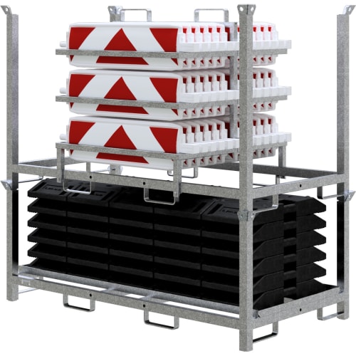 36er Kunststoffbake Typ 60 Set mit 30 Fußplatten im Metallgestell