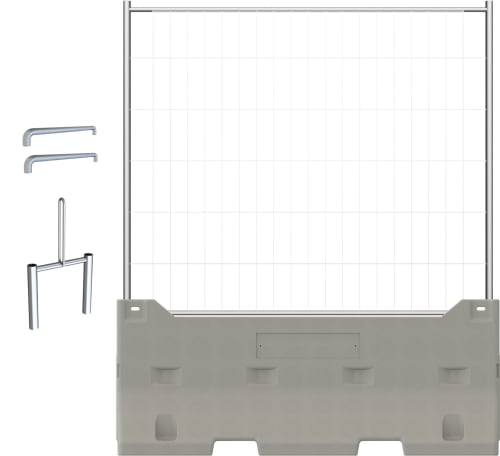 Betonschutzwand Mobil-Bauzaun PROFI PLUS mit WACHTWERK X® Zaunelement und Zubehör