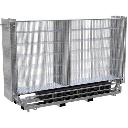 15er Bauzaun Komplett-SET PROFI EXTRA WACHTWERK X mit Verbindungsschellen und stabiler Metallkonstruktion