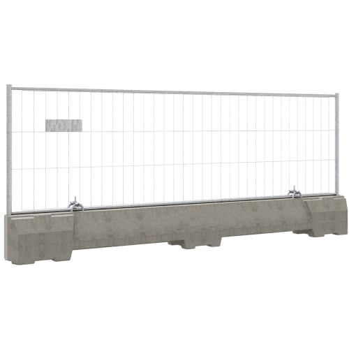 Betonleitschwelle Mobil-Bauzaun STANDARD Mini mit WACHTWERK X® Halterung, mobiler Bauzaun mit Betonfuß