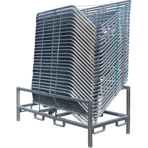 25x starr verschweißte Polizeigitter Hamburger Gitter aus Metall gestapelt auf Metallgestell