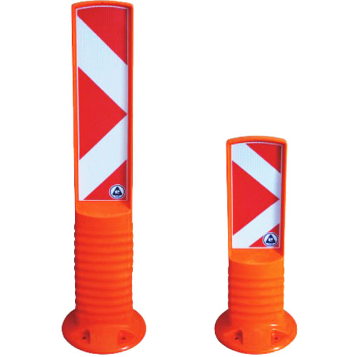 Flexibake flexible Leitpfosten in zwei Größen mit rotem und weißem reflektierendem Warnmuster
