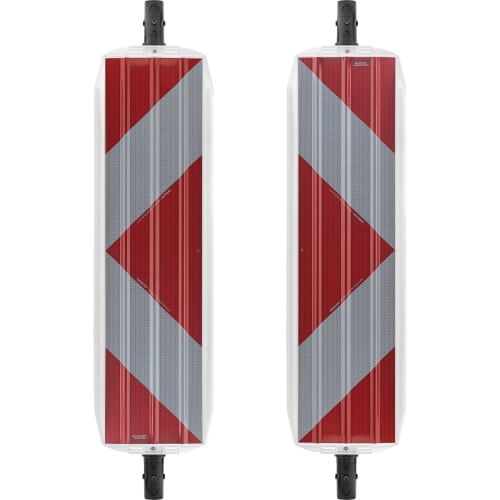 TL-Wendeleitbake mit rotem und reflektierendem weißem Streifenmuster, BASt geprüft