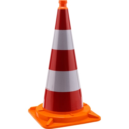 TL Verkehrsleitkegel in orange mit weißen reflektierenden Streifen, BASt geprüft nach DIN-EN 13422