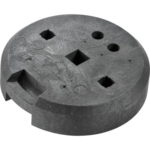 Fußplatte R 500 aus robustem Material mit verschiedenen Aussparungen und Löchern