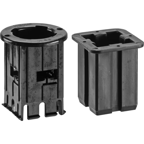 Rohrschuh und Drehadapter aus schwarzem Kunststoff für Fußplatte MB-TL 92