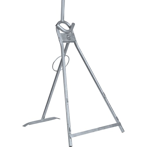 Vorwarnständer klein aus Metall mit Leitpfostenring für Verkehrsschilder