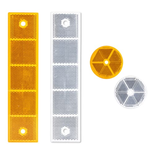 Reflektoren für Leitpfosten in rechteckiger und runder Form, gelb und weiß