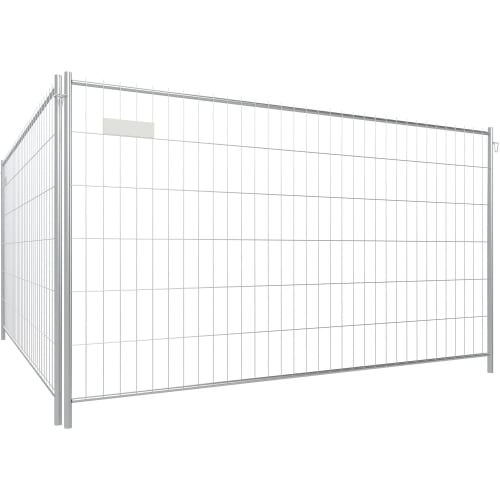 Mobil-Bauzaun LEICHT WACHTWERK X® aus Metall mit Gitterstruktur, freistehend