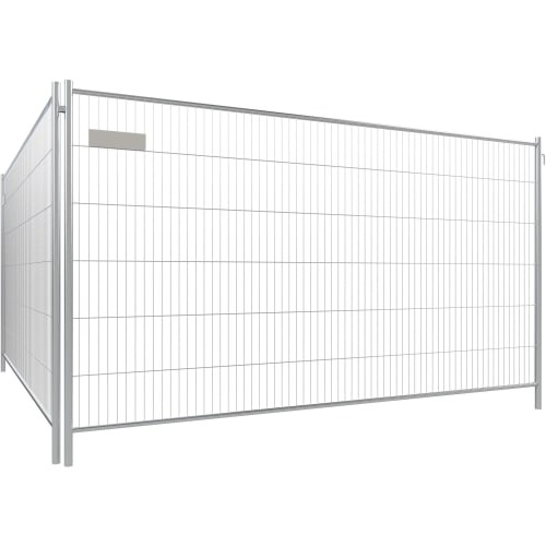 Mobil-Bauzaun PROFI RESISTANT WACHTWERK X® aus verzinktem Metall, mobiler Bauzaun mit stabiler Gitterstruktur