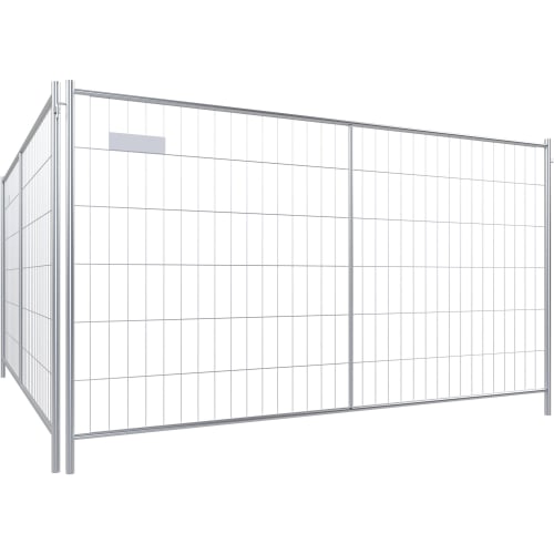Mobil-Bauzaun PROFI EXTRA WACHTWERK X® aus Metall, mobiler Bauzaun mit stabiler Gitterkonstruktion