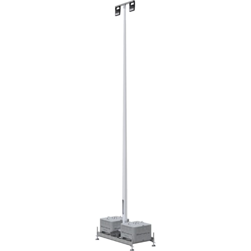 8 m Lampenmast Komplett-Set mit zwei LED-Baustrahlern und stabiler Basis