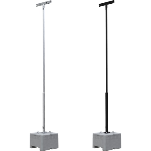6 m Kameramast Komplett-Set für 2 Kameras mit zwei unterschiedlichen Mastfarben auf Betonbasis